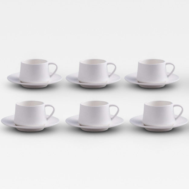 Classic Round Espresso Cup Timberline White Extra - Jenggala